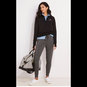 NWT Vineyard Vines Women's Dreamcloth® Shep Shirt® 1/4 Zip Top Black & R…